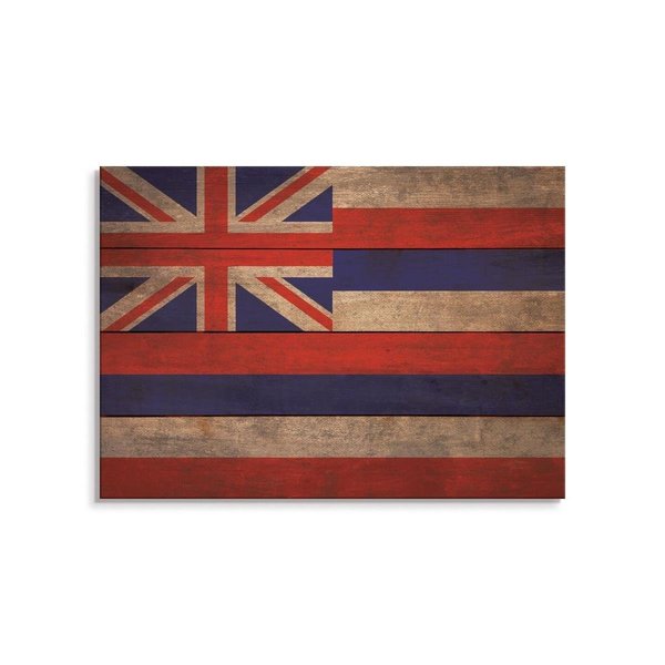 Wile E. Wood 20 x 14 in. Hawaii State Flag Wood Art FLHI-2014